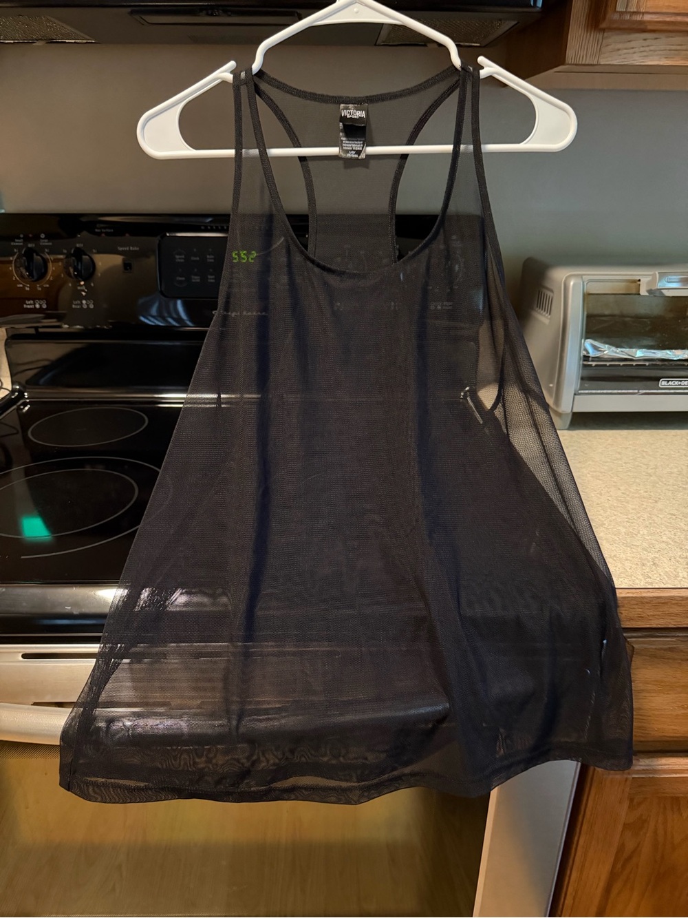 Victoria's Secret Black Sheer Mesh Racerback Tank